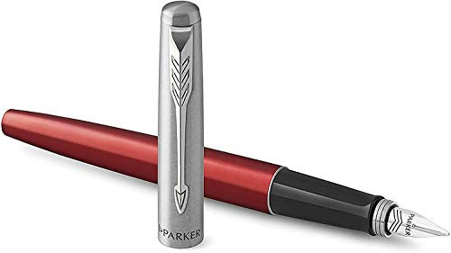 Newell Brands Parker Jotter Kensington Red Fountain Pen | Fine Nib, Blue Ink | Gift Boxed