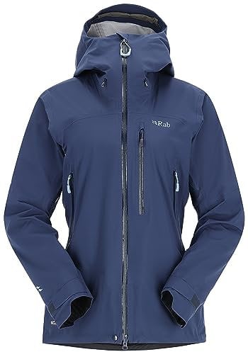 Rab Women’s Firewall Jacket Waterproof Breathable Shell for Climbing, Trekking, & Mountaineering - Deep Ink - 8