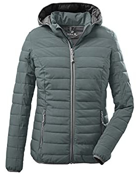 G.I.G.A. DX Damen Steppjacke/Casual Funktionsjacke in Daunenoptik mit abzippbarer Kapuze Uyaka, aquaverde, 42, 28041-000