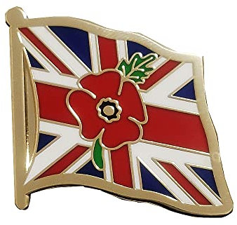 Red Poppy Union Jack Flag Badges Pins Lest We Forget Remembrance Day British Military Army Veteran Solider Brooch