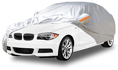 Autoabdeckung Wasserdicht Atmungsaktiv, Vollgarage Autoplane für Regen Sonne Staub Schutz, PKW Abdeckplane Wetterfest, Faltgarage für SUV Limousine und Kombi (YXL(Für SUV 470-490cm))
