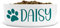 Personalised Ceramic Dog Bowl Paw Print - Ideal for Food & Water Bowls Size Small-Medium Dogs (Teal print, Text Style HA)