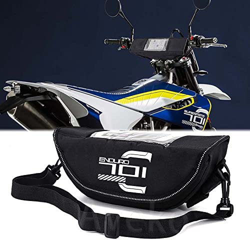 Generico Per 701 SUPERMOTO & ENDURO Borsa Portaoggetti Manubrio Moto Borsa da Viaggio Antipolvere e Impermeabile (A (LOGO))