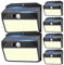 SIGRILL Luz Solar Exterior, 150LED Luces Solares Con Sensor De Movimiento, 6 Paquete Focos Solares Exterior con 3 Modos, IP65 Impermeable Lamparas Exterior para Jardín, Garaje, Calle, Patio, Caminos
