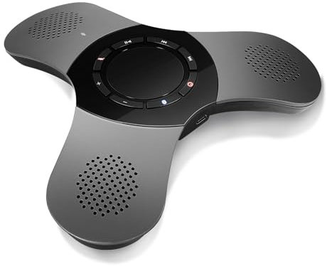 Bluetooth Conference Speaker with Microphone & Premium 360° Voice Pickup，USB-C Speakerphone Home Office for Teams/Zoom,Noise Cancelling Omnidirectional Conference Room Microphone and Speaker