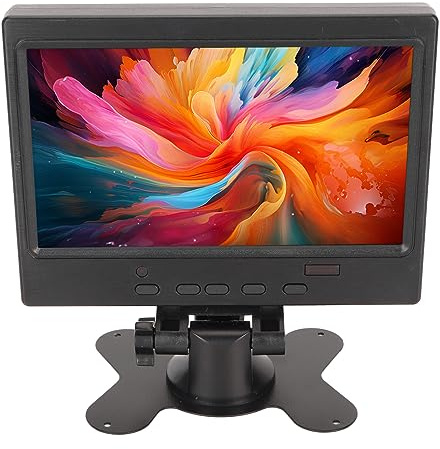 Fockety 7-Zoll-, 1024 X 600 Tragbarer Kleiner, Integrierte Lautsprecher, Tragbarer Monitorbildschirm, HDMI-VGA-AV-Eingang für PC, für OS X