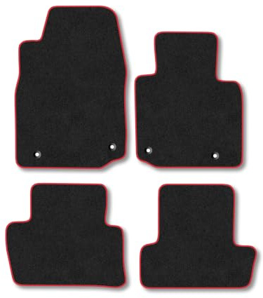 Mazda MX-30 (2020+) Carpet Car Mats | Red Edge Trim Tailored Fit Floor Mats Full Coverage Protection Accessories Easy Clean Anti Slip Made in the UK
