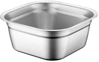 Colcolo Quadratisches Becken aus Edelstahl für Lebensmittel, Gastronomie, Mehrzweck-Rührschüssel, Waschbecken für Trauben, Gemüse, Obst, Bohnen