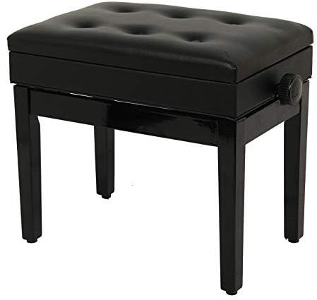 Mutiwill Adjustable Piano Bench with Under Seat Storage for Multi-use Stool - 56x34x48cm