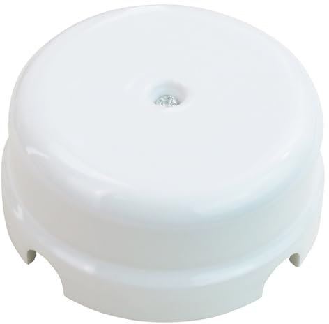 OASHISU Abzweigdose aus Porzellan für 4-Loch-Anlagen für Eingang/Ausgang des Kabels. Kabelabdeckung und Kabelabdeckungen aus Keramik, Farbe Weiß, Ø 78 mm Tiefe 35 mm