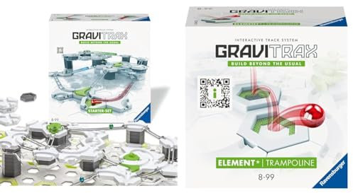 Ravensburger GraviTrax Starter-Set 22410 - GraviTrax Starterset für Deine Kugelbahn & GraviTrax Element Trampolin 22417 - GraviTrax Erweiterung für Deine Kugelbahn
