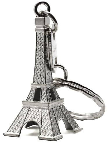 AUTOZOCO Porte-clés Tour Eiffel Métal Miniature Tour Eiffel pour clés, Souvenir, Charm, Porte-clés Paris, France, Longueur 5cm, Métallique