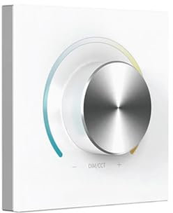 ECT2 CCT Touch Panel, verstellbarer weißer LED-CT-Dimmer, RF-Wireless-Controller, 0–10 V, Drehknopf, weiß, 100–240 V Eingang, Wanddimmer (Color : E610P-CT RF dimmer)