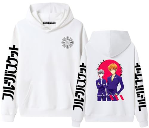 Ubeisy 3D Printed Anime Hoodie Fruit Basket Anime Cosplay Pullovers Merch Hoodie Hip Hop Sweatshirt,White-D/M