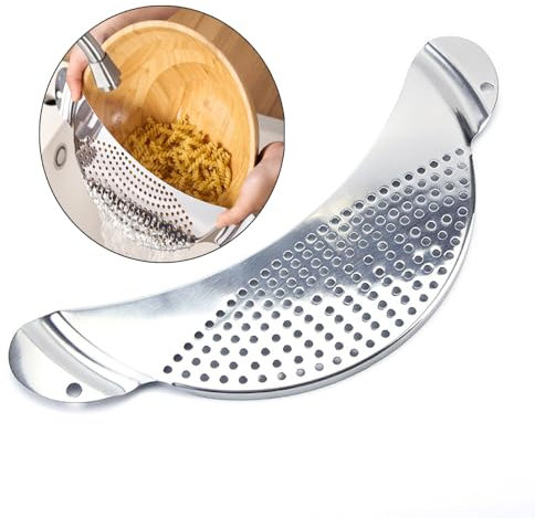 Boolico 26 cm Abtropfsieb Nudelsieb Edelstahl,Abgiesshilfe für Töpfe