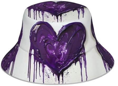 Fishermütze Lila Liebe Sommerhut Atmungsaktive Anglerhut Flat Top Anglerhut Hut Für Damen, Jagd, Herren