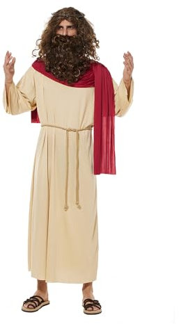 EraSpooky Erwachsene Jesus Kostüm Herren biblische religiöse Heilige Robe Halloween Party Rollenspiel