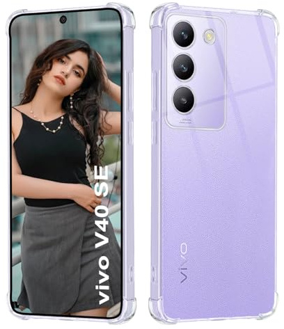ISOI - Hülle kompatibel mit Vivo V40 SE 5G Handyhülle, mit Stoßfester Airbag-Stoßfänger Umfassender Schutz, Ultradünne Weiche TPU Silikon Schutzhülle - Transparent