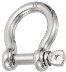 PATIKIL Grillete de Pasador de Tornillo 9.5mm 3/8 1410lb Acero Inoxidable 316 Forjado Grillete de Arco de Grado Marino para Cadenas Cuerdas de Alambre al Aire Libre Plata