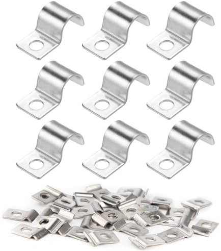 SHUOHONG 50 Pezzi Fascette Metalliche, Fascette Stringitubo di Fissaggio, Fascetta Stringitubo per Cavi e Tubi, Piccola Morsetti per Tubi, Fascette Metalliche Stringitubo, Fermacavi in Acciaio Ø 8 mm