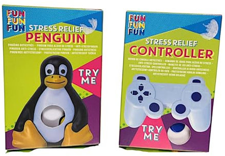 Stress Relief Penguin & Controller Set 2 pack of fun fidget toys designed to help reduce stress improve focus and provide a calming sensory experience