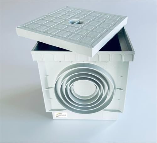 SERVICEWEBSHOP | Pozzetto Ispezione 25x25 cm in Plastica PP HD Resistente con Coperchio Incluso | Pozzetto per Fognature, Scarichi, Giardini, Irrigazione e Reti Idriche Esterne