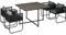 Outsunny 5-TLG. Polyrattan Gartenmöbel Set Essgruppe Gartensitzgruppe Esstisch mit 4 Stühlen Balkonmöbel Set für Terrasse, Balkon Grau