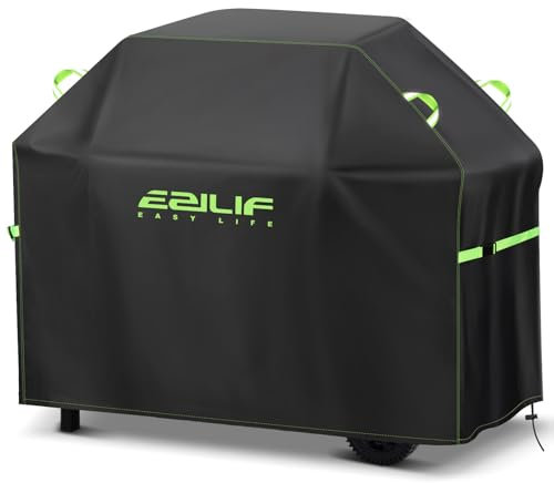 Ezilif Barbecue Covers, 165x70x125cm BBQ Covers Waterproof 420D Oxford Heavy Duty Large with Windproof Buckle and Reflective Handle, UV Tear-Resistant Gas BBQ Cover for Weber, Char Broil, Nexgrill