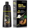 Black Hair Dye Shampoo gegen graue Haare 500 ml natürliches 3-in-1 Haarfärbeshampoo in Schwarz, semi-permanente Haarfarbe für Männer und Frauen