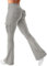 YEOREO Damen Flare Leggings mit 4 Pockets Invisible Scrunch Butt Sport Leggings High Waist Schlaghosen Workout Seamless Push Up Blickdicht Yoga Gym Legging Hellgrau M