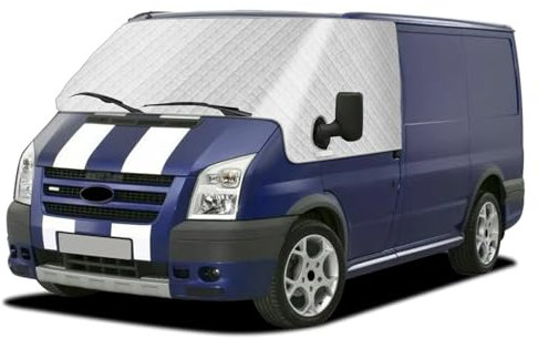 Auto Windschutzscheiben Abdeckung Kompatibel mit Ford Transit MK7 2000-2014, Sonnenschutz Frontscheibe Thermomatten Externe Thermo Scheibenabdeckung Windschutzscheibenabdeckung