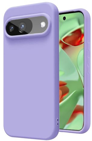GAPlus For Google Pixel 9 / Google Pixel 9 Pro Case, [Slim Fit] Liquid Silicone Shockproof Armour Protective [Soft Touch] Rubber Gel Phone Case Cover (Purple)