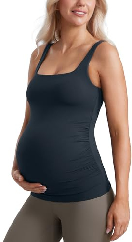 CRZ YOGA Maternity Square Neck Tank Tops True Navy 14