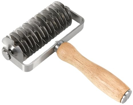 Outil de cuisson de coupe-rouleau de pâtisserie en treillis, coupe-rouleau en acier inoxydable avec manche en bois, adapté au, steak, pâte feuilletée, cuisines, restaurants, boulangeries