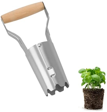 Bulb Planter With 4-inch Stainless Steel Tube,Garden Transplant Tool,Hole Puncher For Seed Sowing,For Planting Tulips, Daffodils,Lilies,Dahlias And Other Bulbous Plants