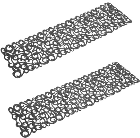 Tischläufer aus Filz – Openwork Filz Tischläufer,Durchbrochene Blumen Muster, Hitzebeständig & Langlebig, 102 x 29 cm – Stilvolle Tischdekoration für Esszimmer (Dunkelgrau+Dunkelgrau)