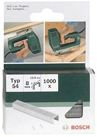 Bosch 1000x Klammer Typ 54 (Papier, Folien, Kunststoffplatten, Tapetenkleister, Akustikplatten, GFK, 12.9 x 1.25 x 8 mm, Zubehör Tacker)