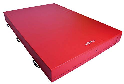 Grevinga Weichbodenmatte RG 23/25 kg/m³ nach DIN EN 12503-1 Typ 8 | Fallschutz | Turnmatte | Weichboden (300 x 200 x 40 cm, Rot)
