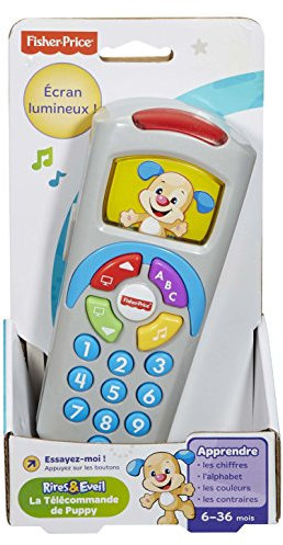 Fisher-Price la Télécommande de Puppy Jouet Bébé pour Apprendre les Nombres, les Couleurs et les Premiers Mots, 6 Mois et Plus, DLD31