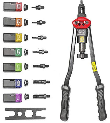 Hand-Nietmaschine 440 mm, Größen: M3 M4 M5 M6 M8 M10 M12; BT607 Blindnietzange, Nietwerkzeug mit Mutter-Einstellung-System