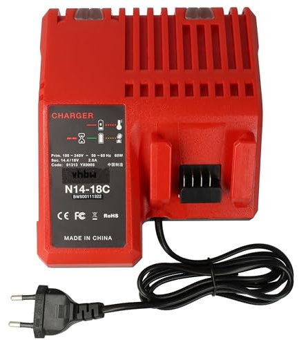 vhbw Ladegerät kompatibel mit BTI 9048282, 9048286, 9079201, 9079202, 9097999, A14,4 Werkzeug Li-Ion-Akkus