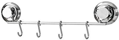 Compactor Bestlock Barra Porta Utensili con 4 Ganci, Fissaggio a Ventosa, Cromato, 40 x 9 x 3,5 cm, RAN4711