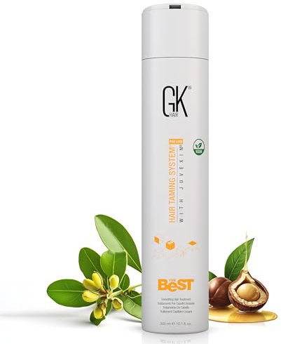 GK HAIR Global Keratin The Best (10.1 Fl Oz/300ml) Glättende Keratin-Haarbehandlung - Professionelle brasilianische Komplexe Blowout-Glättung für seidig glattes und kräuselfreies Haar