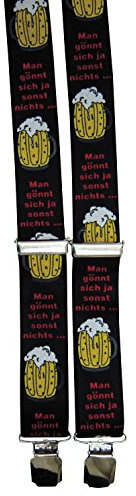 Hosenträger Druck - Bier Man gönnt Sich ja sonst Nichts - 06663 schwarz