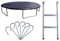 SixBros. Premium Set für Gartentrampolin 1,85 M - 4,60 M - versch. Größen Plane Leiter Haken - PS/2007 - Größe 4,00 m 4L