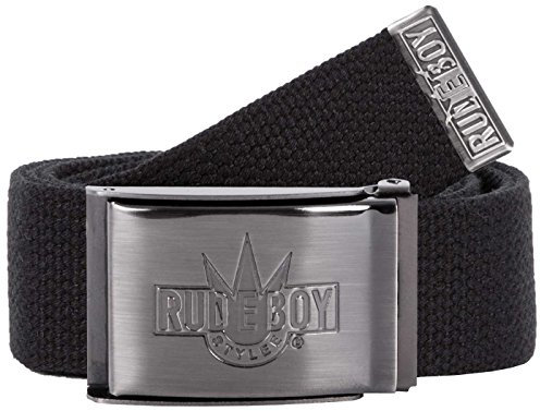 2Stoned Geldgürtel Money Belt Schwarz 4 cm breit Matte Schnalle Rudeboy, Safe Belt für Damen und Herren