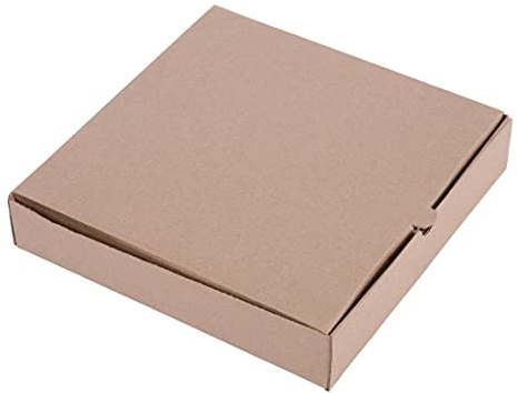 Fiesta Kraft Cardboard Pizza Box 9, Pack of 100 | Retains heat to keep takeaway meals fresh and secure during transport, offering reliable service for busy catering outlets.