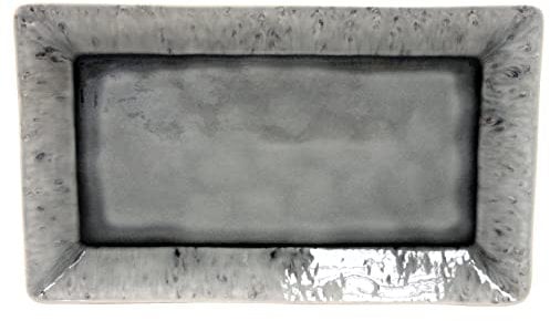 Costa Nova, Madeira Kollektion, Steinzeug Geschirr, Tablett, rechteckig, grau, 40 cm