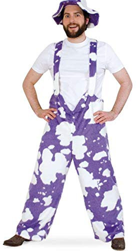 KarnevalsTeufel Herren-/Damenkostüm-Set 2-teilig Kuhhose und Hut Seppl-Kuh, lila | Größen: L, XXL | Fasching, Karneval, Mottoparty (XX-Large)