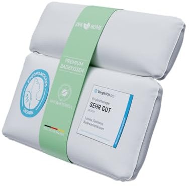 Badewannenkissen • Ergonomisches Badekissen mit 4D-Spezialschaumfüllung [Designed in Germany] Luxus Nackenkissen • Antibakterielles Kissen für Nacken & Rücken • Badekissen • Wannenkissen